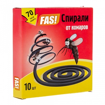 Спирали от комаров черные, 10 шт., FAS!