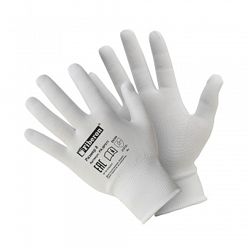 Перчатки "Для сборочных работ", полиэстер, без и/у, 8(M), белые, Fiberon